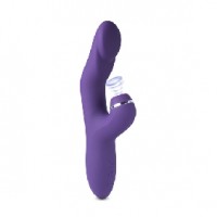 G-Spot Vibrator with Clitoral Massager, 10 Vibrating & 5 Suction Functions, Heating, Rechargeable, Silicone, PURPLE